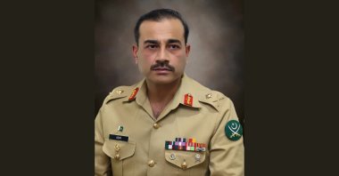 Then-chief of Pakistan&#039;s Inter-Services Intelligence service, Lt. Gen. Asim Munir, Oct. 10, 2018. (AP Photo)