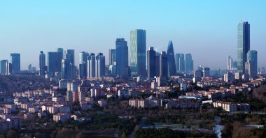 Skyscrapers and modern office buildings are seen in the Levent district, home to many banking headquarters, Istanbul, Türkiye, March 4, 2019. (Shutterstock Photo)