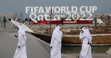 General view of fans ahead of the FIFA World Cup Qatar 2022, Doha, Qatar, Nov. 5, 2022. (AP Photo)
