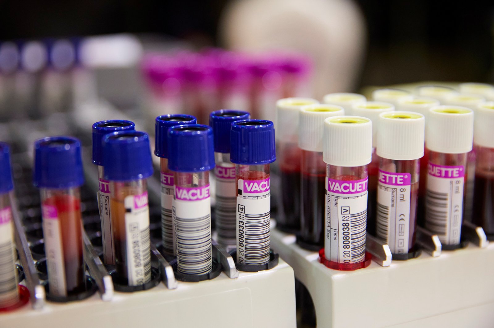 Samples of blood during a blood donation event, in Lausanne, Switzerland, Dec. 7, 2020. (Reuters Photo)