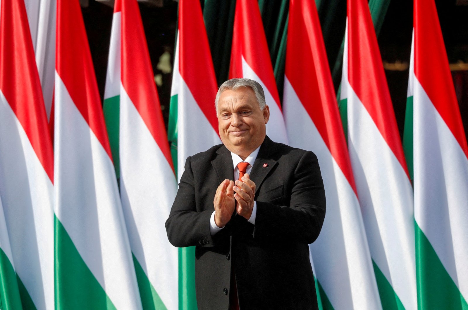Hungarian Prime Minister Viktor Orban attends the inauguration of Mindszentyneum during the celebrations of the 66th anniversary of the Hungarian Uprising of 1956, in Zalaegerszeg, Hungary, Oct. 23, 2022. (Reuters Photo)