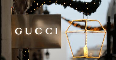 A Gucci sign is seen outside a shop in Paris, France, Dec., 18, 2017. (Reuters Photo)