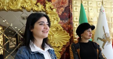 Two Iranian women are seen in a hotel lobby in Van, eastern Türkiye, Nov. 24, 2022. (DHA Photo)