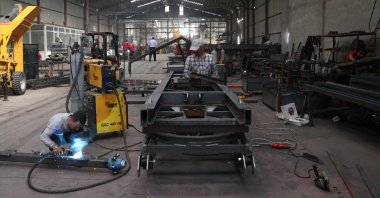 Workers are seen at a factory in central Niğde province, Türkiye, June 11, 2020. (AA Photo)