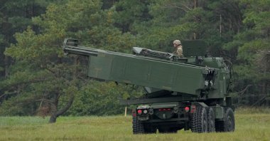An M142 High Mobility Artillery Rocket System (HIMARS) takes part in a military exercise near Liepaja, Latvia, Sept. 26, 2022. (Reuters Photo)