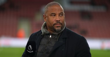 John Barnes working for Amazon Prime during the Premier League match between Sheffield United and Watford FC at Bramall Lane, Sheffield, U.K., Dec. 26, 2019. (Getty Images Photo)