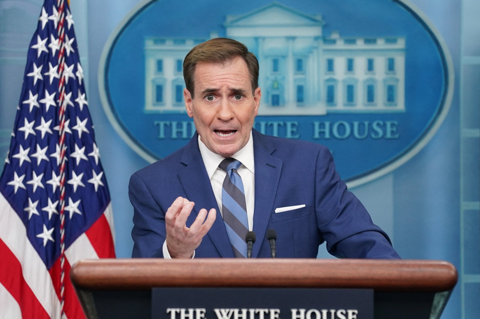 White House National Security Council Strategic Communications Coordinator John Kirby speaks during a press briefing at the White House in Washington, U.S., Nov. 28, 2022. (Reuters Photo)