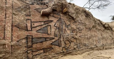  The pre-Hispanic fresco "Huaca pintada" in northern Peru. (AFP Photo) 