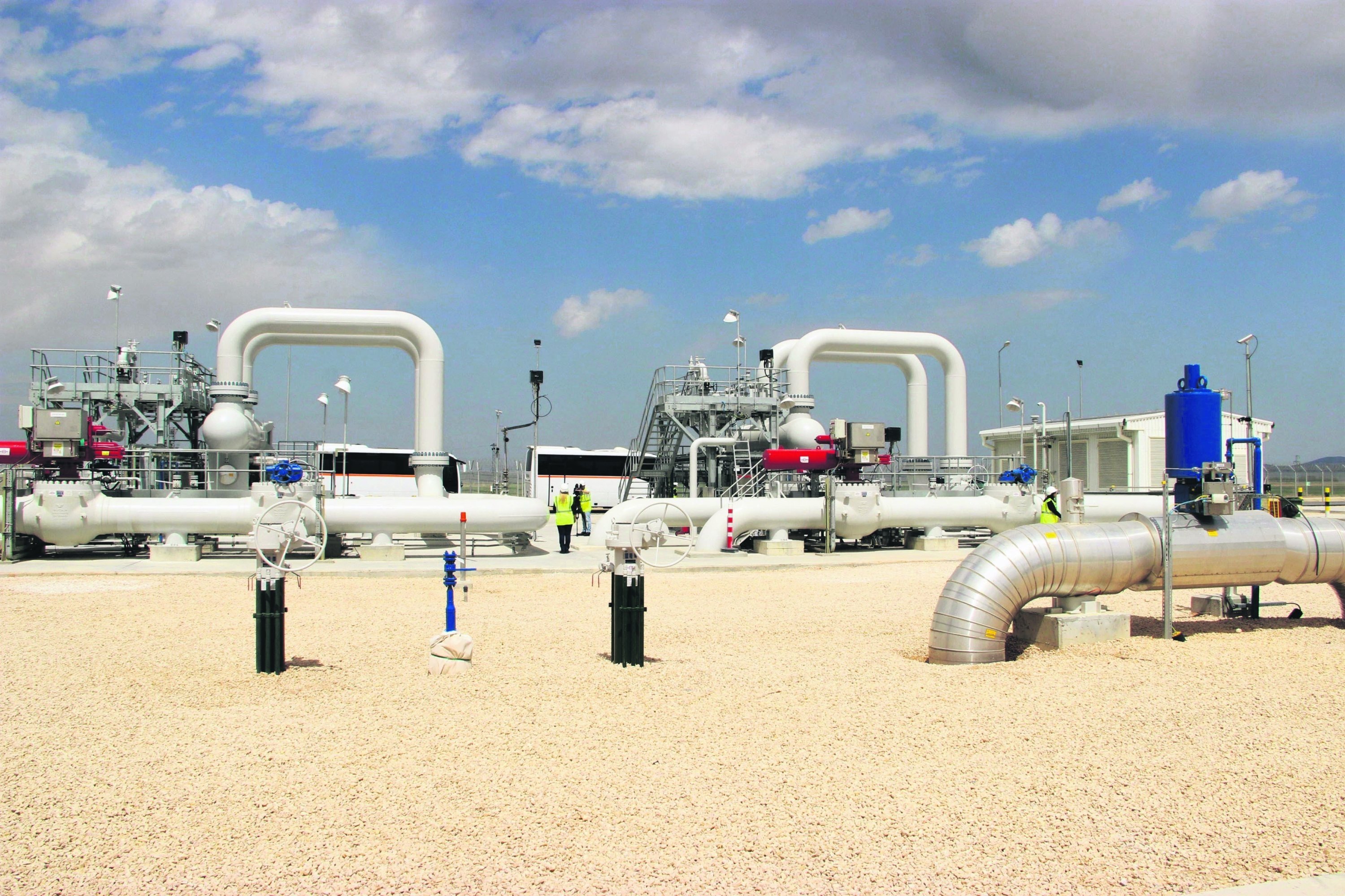 Gas valves are seen at the Eskişehir section of the Trans-Anatolian Natural Gas Pipeline (TANAP), central Türkiye, April 18, 2018. (IHA Photo).