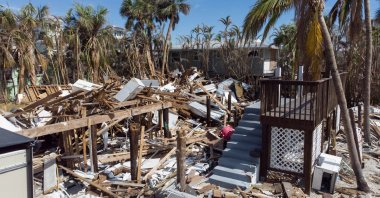 Remains of destroyed houses are seen almost one month after Hurricane Ian landfall in Fort Myers Beach, Florida, U.S., Oct., 26, 2022. (Reuters Photo)