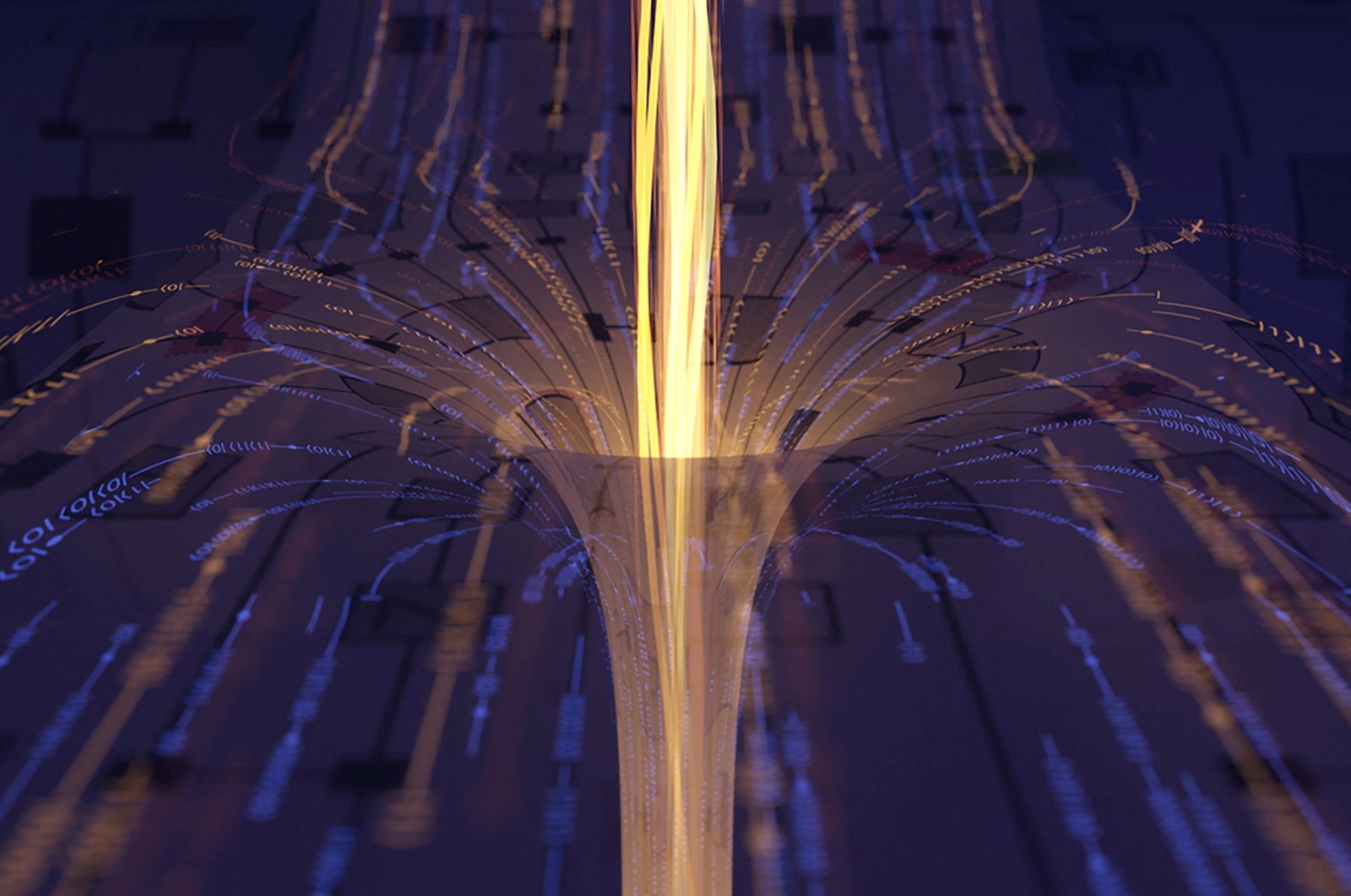 An artwork depicts a quantum experiment that observes traversable wormhole behavior. (Reuters Photo)