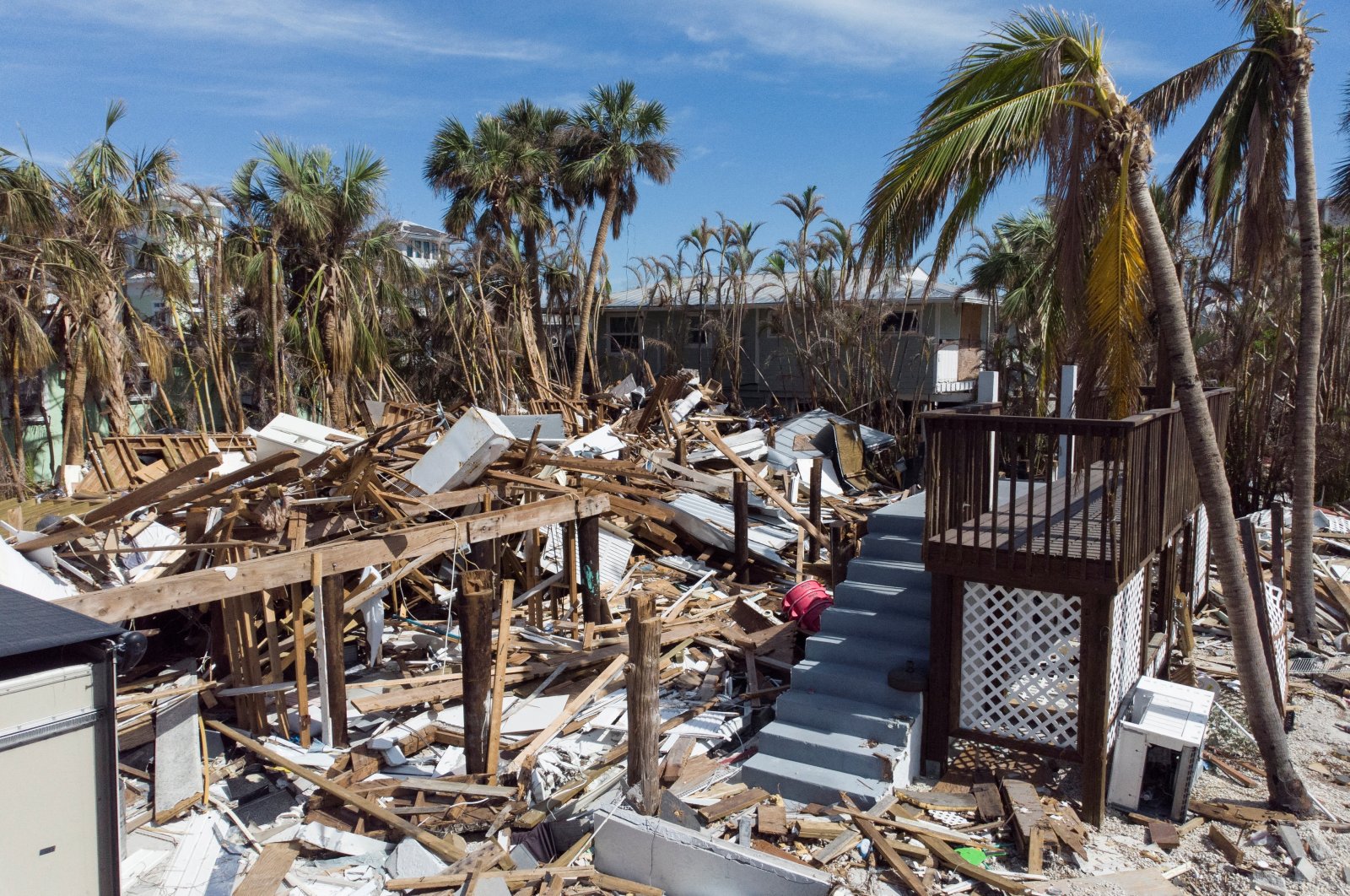 Remains of destroyed houses are seen almost one month after Hurricane Ian landfall in Fort Myers Beach, Florida, U.S., Oct., 26, 2022. (Reuters Photo)