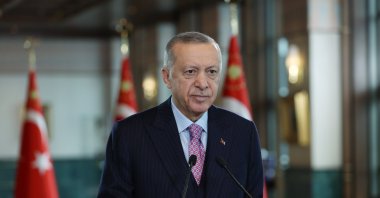 President Recep Tayyip Erdoğan speaks at the Presidential Complex in Ankara, Türkiye, Dec. 1, 2022. (IHA Photo)