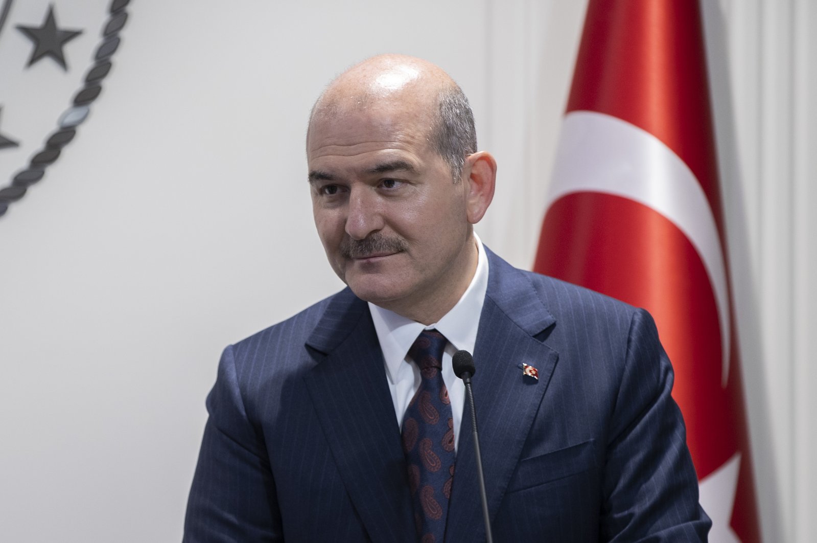 Interior Minister Süleyman Soylu speaking at a press conference, Ankara, Türkiye, Dec. 2, 2022. (AA Photo)