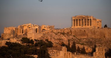 A photograph shows the Parthenon Temple at the top of the Acropolis hill in Athens, Greece, Nov. 15, 2022. (AFP Photo)