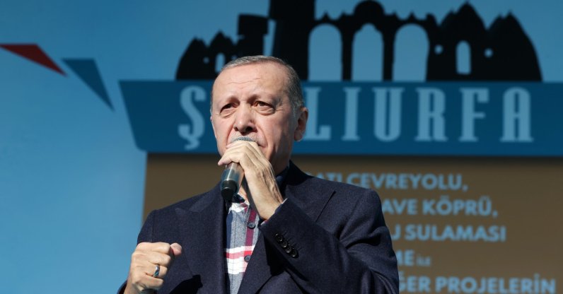 President Recep Tayyip Erdoğan speaks at an inauguration ceremony in Şanlıurfa, Türkiye, Dec. 3, 2022. (IHA Photo)
