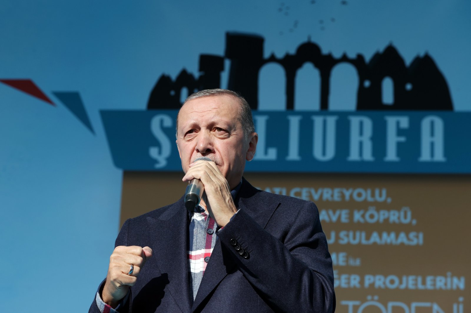 President Recep Tayyip Erdoğan speaks at an inauguration ceremony in Şanlıurfa, Türkiye, Dec. 3, 2022. (IHA Photo)
