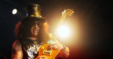 British guitarist Saul Hudson, alias "Slash," during a performance in Prague, Czech Republic, Feb. 11, 2013. (Shuttertstock Photo)