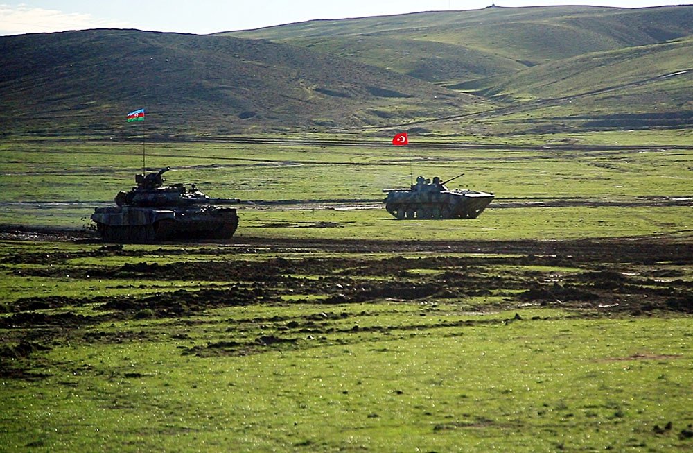 Turkish and Azerbaijani armed forces hold joint exercise in Azerbaijan on Dec. 5, 2022. (AA Photo)