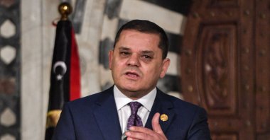 Libya's Tripoli-based Prime Minister Abdul Hamid Dbeibah gives a joint press conference with his Tunisian counterpart in Tunisia's capital Tunis, Nov. 30, 2022. (AFP Photo)