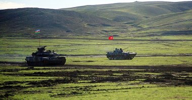 Turkish and Azerbaijani armed forces hold joint exercise in Azerbaijan on Dec. 5, 2022. (AA Photo)