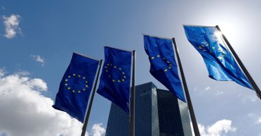 European Union flags flutter outside the European Central Bank (ECB) headquarters in Frankfurt, Germany, April 26, 2018. (Reuters File Photo)