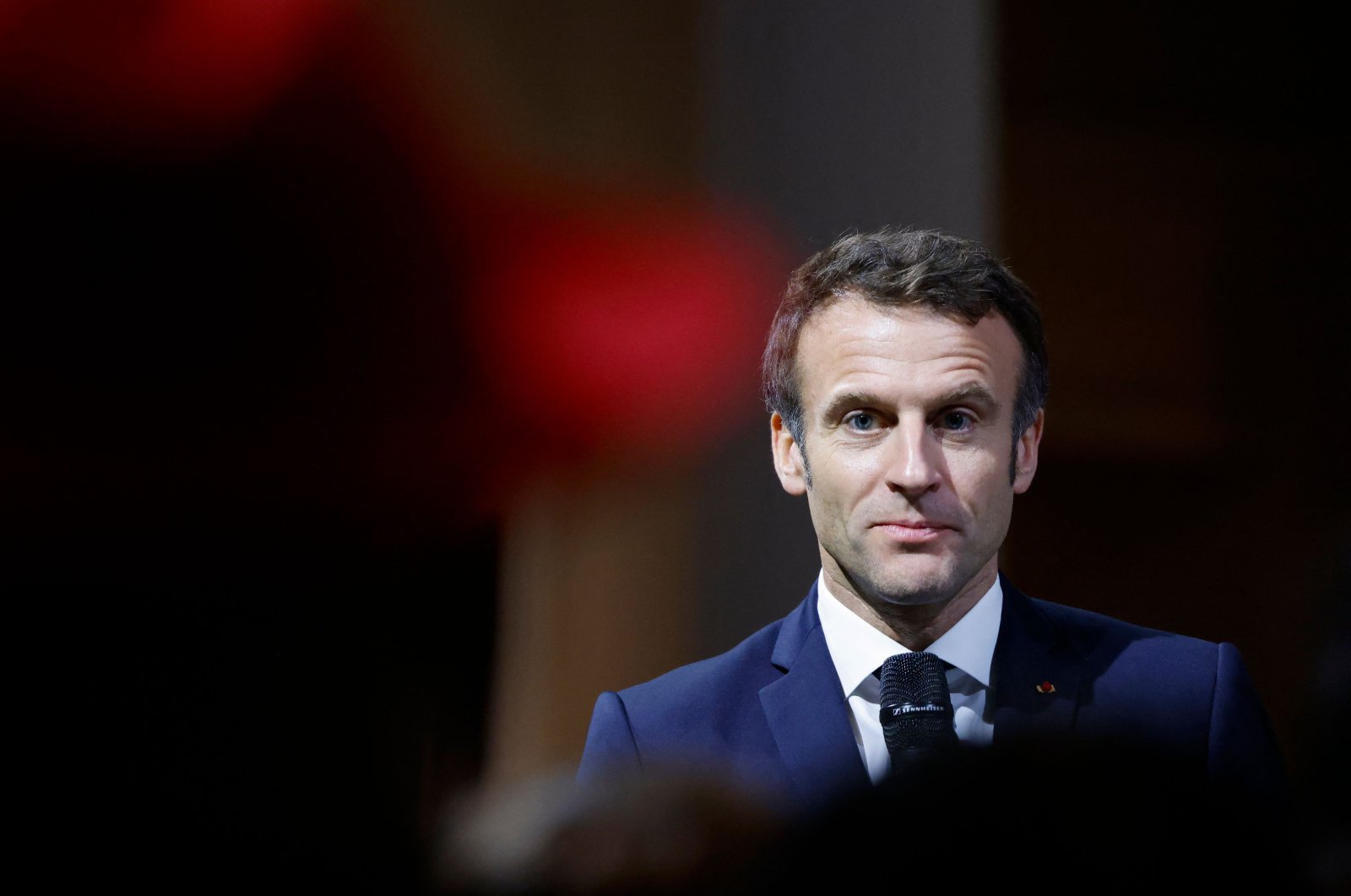 French President Emmanuel Macron speaks at a program in New Orleans, Louisiana, U.S., Dec. 2, 2022. (AFP Photo)