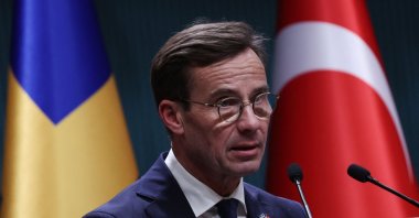 Swedish Prime Minister Ulf Kristersson holds a press conference with President Recep Tayyip Erdoğan following their meeting at the Presidential Palace in Ankara, Türkiye, Nov. 8, 2022. (AFP Photo)