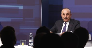 Foreign Minister Mevlüt Çavuşoğlu is seen at the 8th Edition of the Mediterranean Dialogues Conference in Rome, Italy, Dec. 2, 2022 (AA Photo)