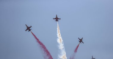 The Turkish Stars stunt team performs at an event in Istanbul, Türkiye, Sept. 27, 2021. (AA Photo)