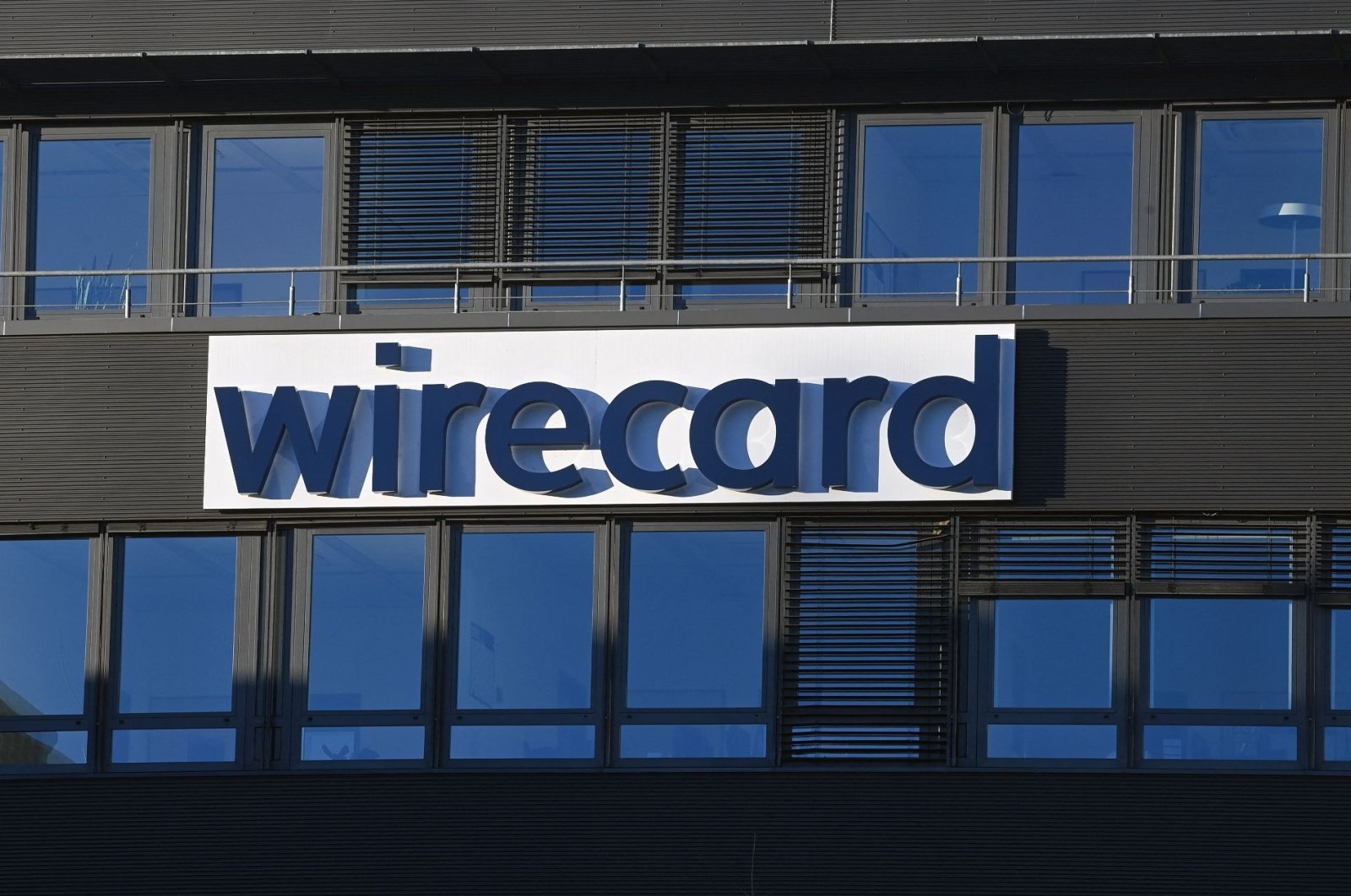 This file photo shows the logo of German payments provider Wirecard at the company&#039;s headquarters in Aschheim near Munich, Germany, Nov. 18, 2020. (AFP Photo)