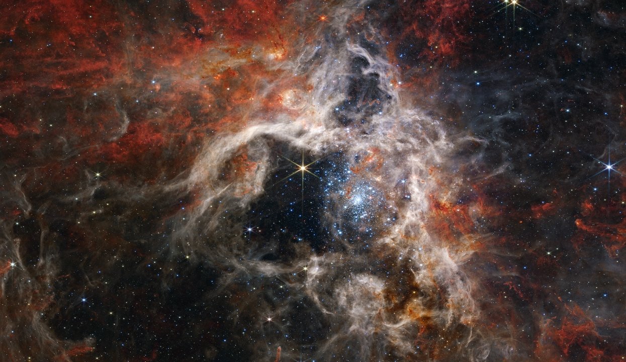 Pembibitan bintang yang dijuluki Nebula Tarantula ditangkap dengan sangat detail oleh teleskop Webb NASA, 6 September 2022. (Foto AFP)
