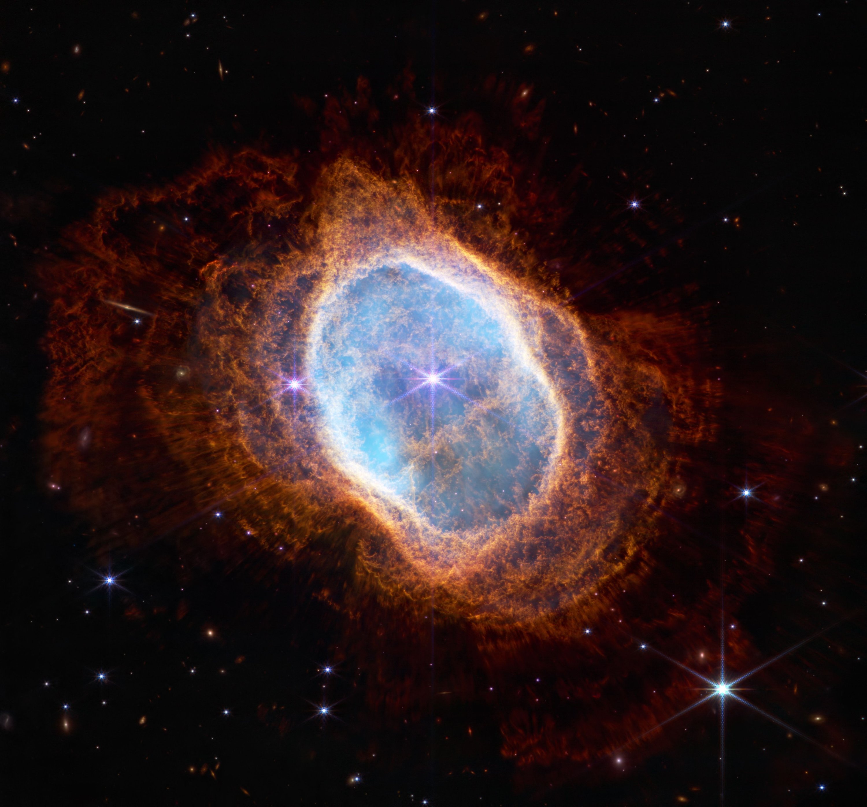 Bintang terang di pusat NGC 3132, 12 Juli 2022. (Foto AFP)