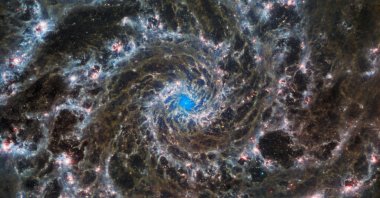 A composite picture shows the heart of M74, otherwise known as the Phantom Galaxy, Aug. 30, 2022. (AFP Photo)