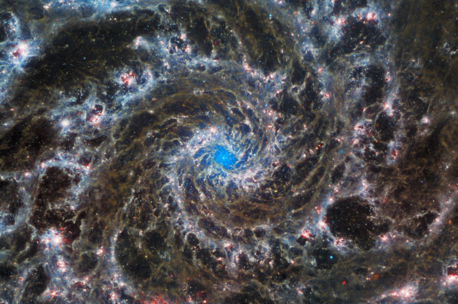 A composite picture shows the heart of M74, otherwise known as the Phantom Galaxy, Aug. 30, 2022. (AFP Photo)