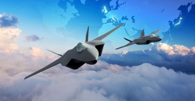 This handout image shared by the British Prime Minister&#039;s Office shows an artist&#039;s impression of what the final design could look like of the aircraft currently known as Tempest, Dec. 9, 2022. (AFP Photo)