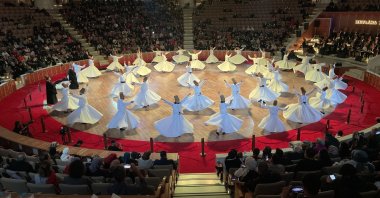 Whirling dervishes perform sema in Konya, central Türkiye, Dec. 8, 2022. (AA Photo) 