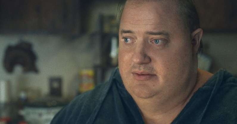 Brendan Fraser, in a scene from the film "The Whale." (AP Photo)