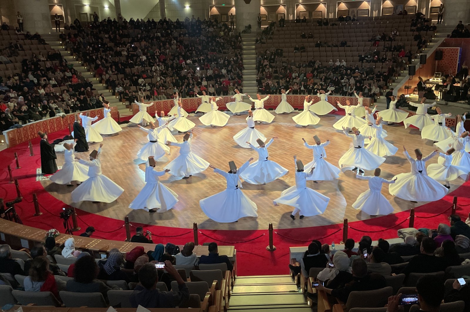 Whirling dervishes perform sema in Konya, central Türkiye, Dec. 8, 2022. (AA Photo) 