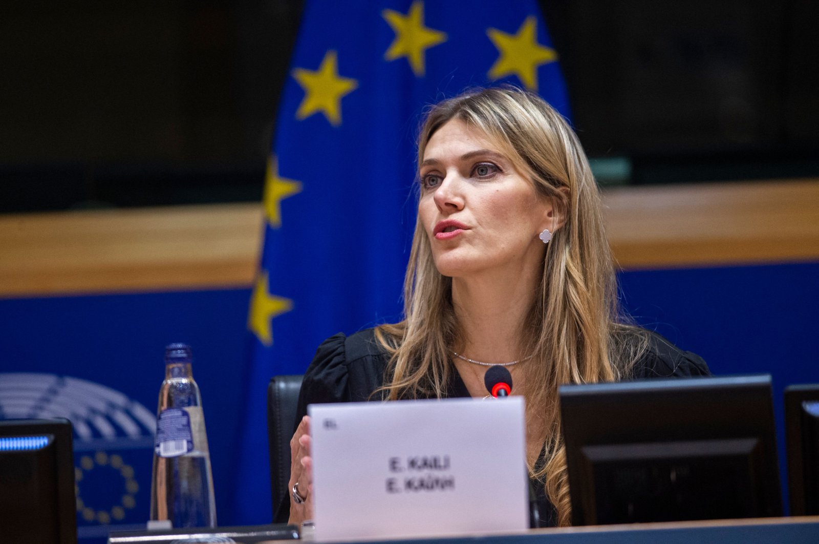 Greek politician and European Parliament Vice President Eva Kaili at an event in Brussels, Belgium, Dec. 7, 2022. (AFP Photo)