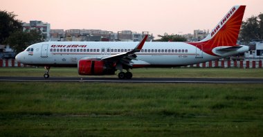 An Air India Airbus A320 neo passenger plane moves on the runway after landing at Sardar Vallabhbhai Patel International Airport, Ahmedabad, India, Oct. 22, 2021. (Reuters Photo)