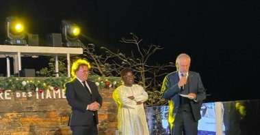 LAS’s Director-General Aşkın Demir (Left) at the ceremony in Dakar, in this photo provided on Dec. 12, 2022. (Turkish Embassy in Dakar, Handout)