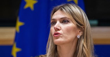 Greek politician and European Parliament Vice President Eva Kaili at a program in Brussels, Belgium, Dec. 7, 2022. (AFP Photo)