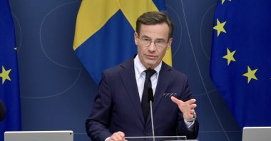 Swedish Prime Minister Ulf Kristersson speaks at a press conference in Stockholm, Sweden, Dec. 13, 2022. (AA Photo)