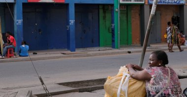 View of shops closed by their traders in protest of Ghana's worsening economic conditions, Accra, Ghana, Oct. 19, 2022. (Reuters Photo)