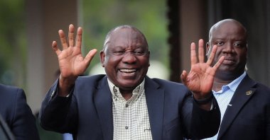 South African President Cyril Ramaphosa leaves the African National Congress (ANC) National Executive Committee meeting in Johannesburg, South Africa, Dec. 5, 2022. (Reuters Photo)