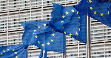 European Union flags flutter outside the European Commission headquarters in Brussels, Belgium, Sept. 28, 2022. (Reuters Photo)