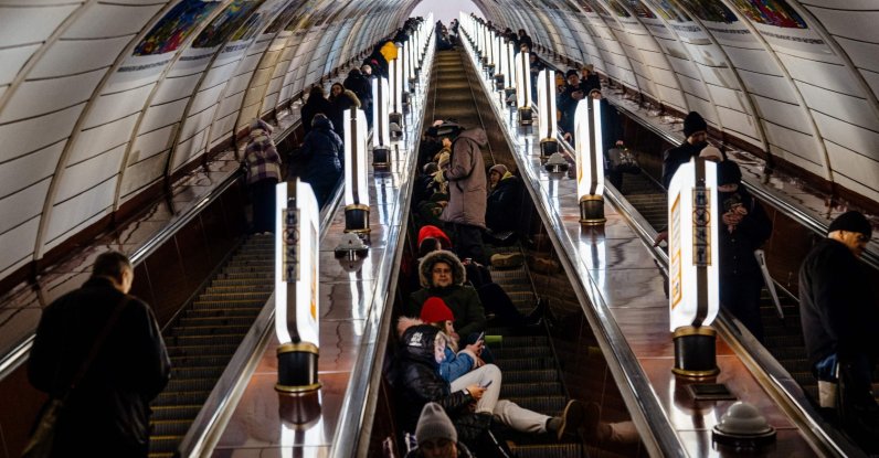 Civilians take shelter inside a metro station during an air raid alert, Kyiv, Ukraine, Dec. 13, 2022. (AFP Photo)