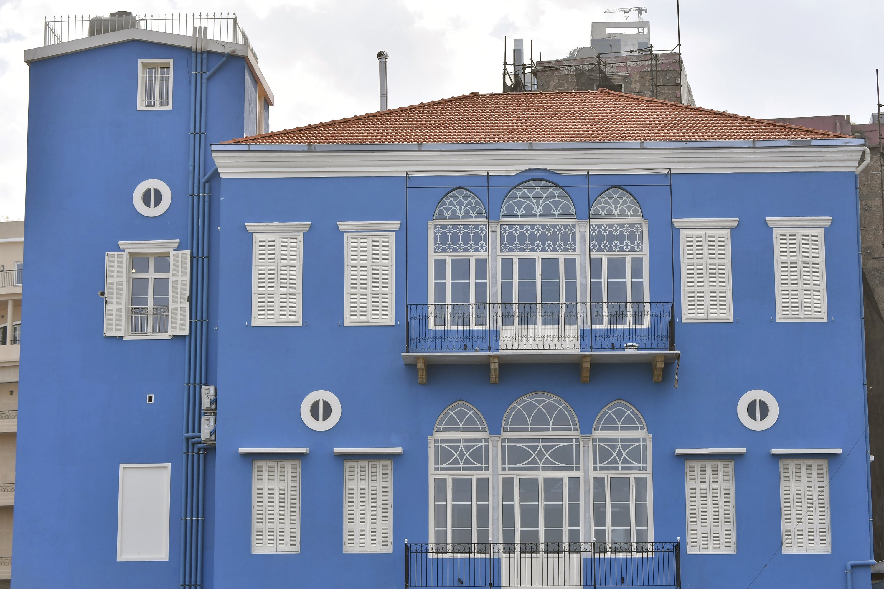 Situated on Beirut's waterfront, the Blue House is one of the important structures that was constructed in the late 19th century, Beirut, Lebanon, Dec.10, 2022. (AA Photo)