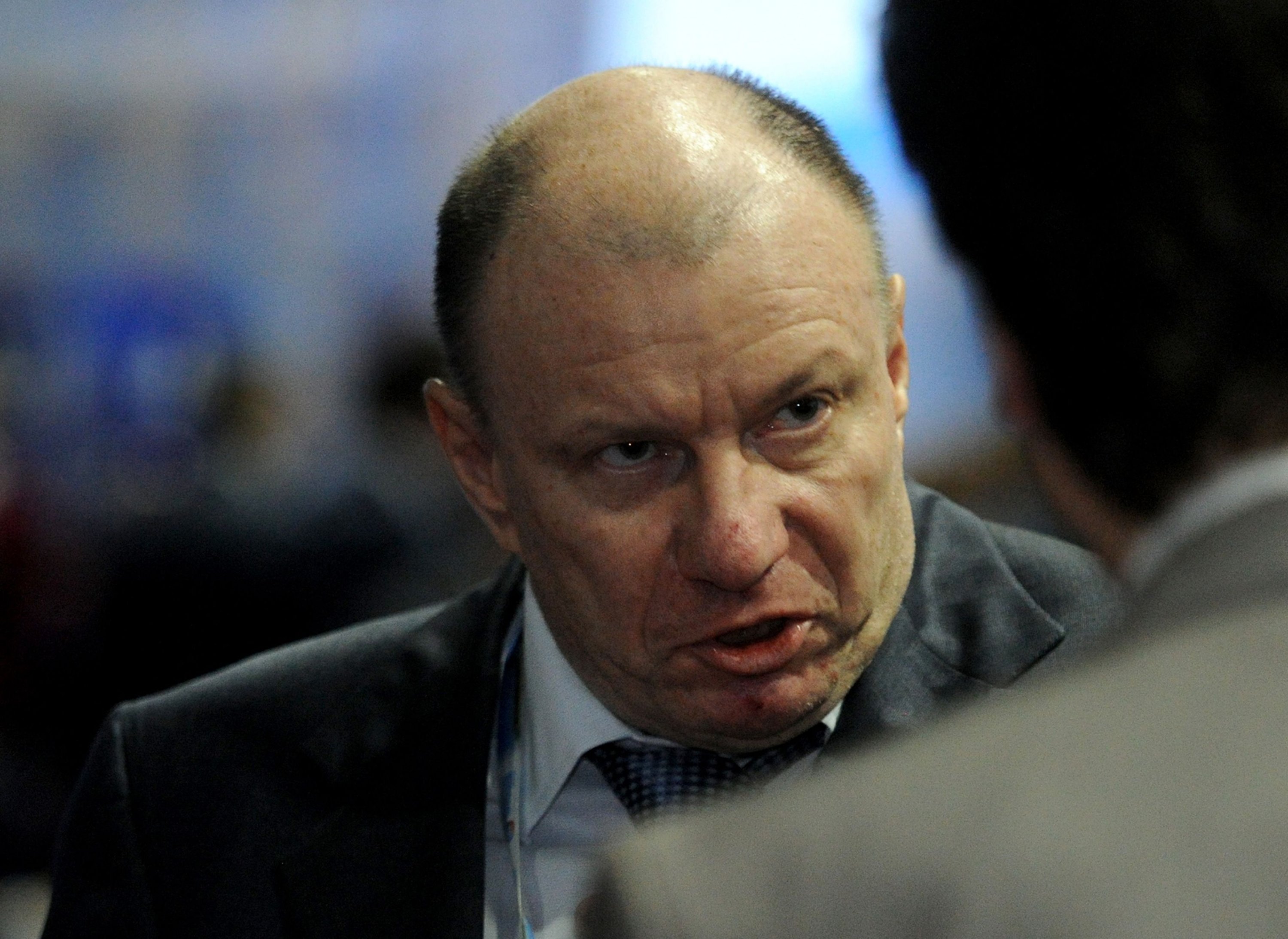 Presiden Perusahaan Investasi Interros Vladimir Potanin mengambil bagian dalam Forum Ekonomi Internasional St. Petersburg 2014 (SPIEF 2014) di St. Petersburg, Rusia, 24 Mei 2014. (Foto File AFP)